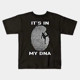 It's In My DNA Rock Climbing Fingerprint Fans Kids T-Shirt